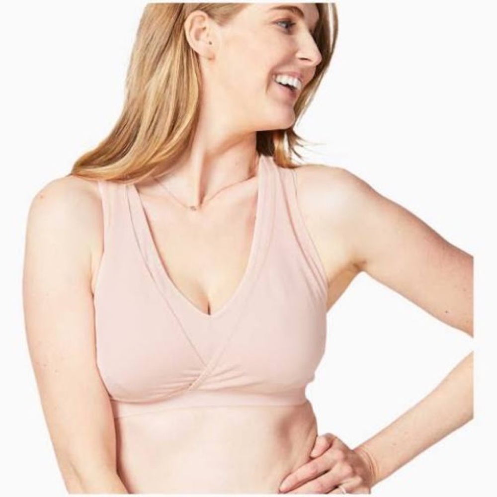 Cake Maternity Lotus Yoga Hands Free Pumping & Nursing Bra in Blush XL